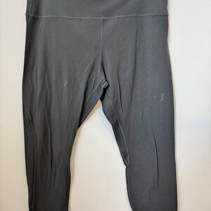 Lululemon Size 14 Women's High-Waisted Gray Athletic Leggings - Moisture-Wicking